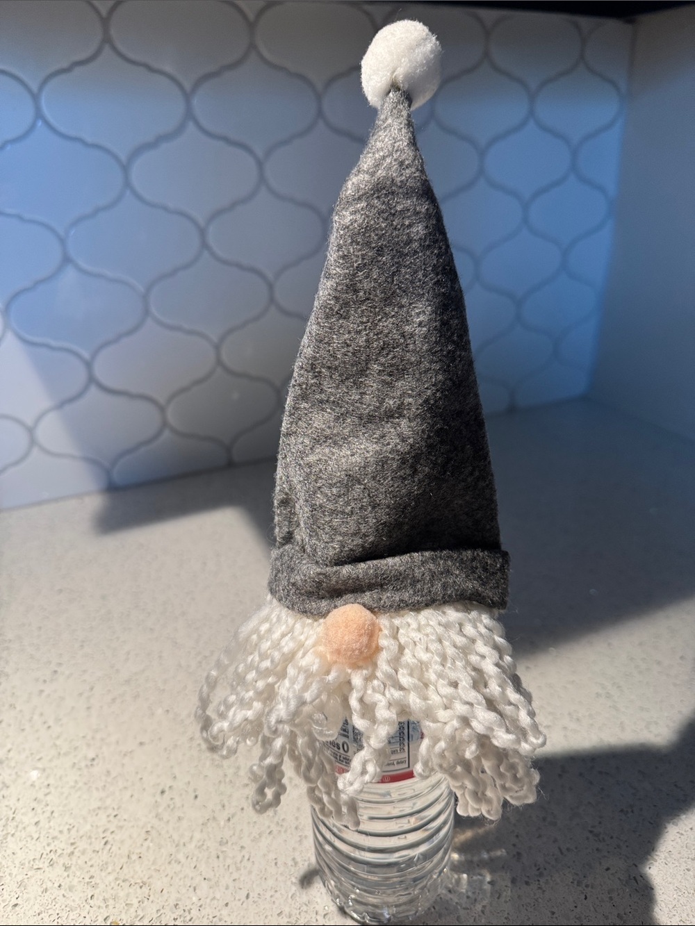 Christmas Gnome Wine topper - Cozy Holiday Accessory